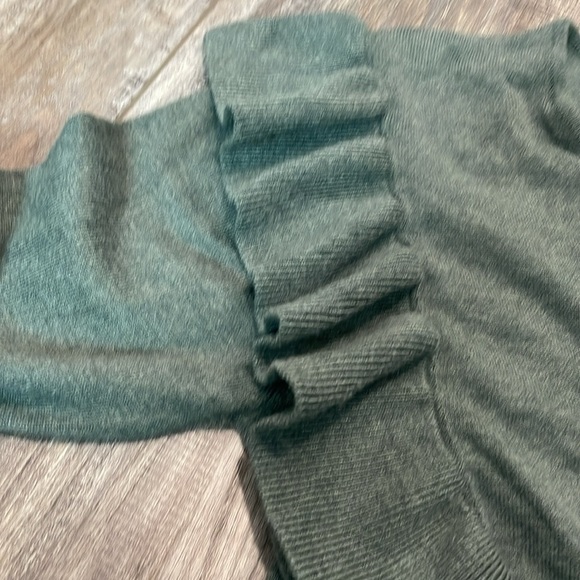 ZARA KIDS Knit Fancy Collection Sweater Dress Green Ruffle size 11-12 - Picture 4 of 6